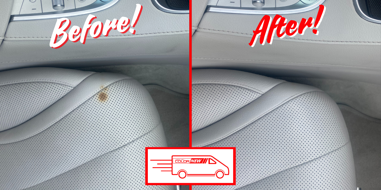 Before & After Cigarette Burn Seat Repair